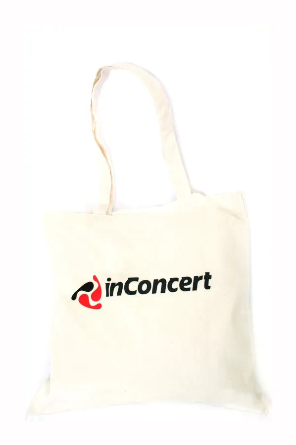 Bolsa de manta con el logo de inConcert en serigrafía a dos tintas